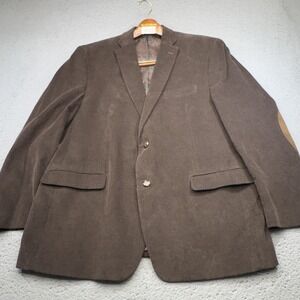 Lauren Ralph Lauren Blazer Mens 46R Brown Corduroy Elbow Patch Sport Coat Jacket